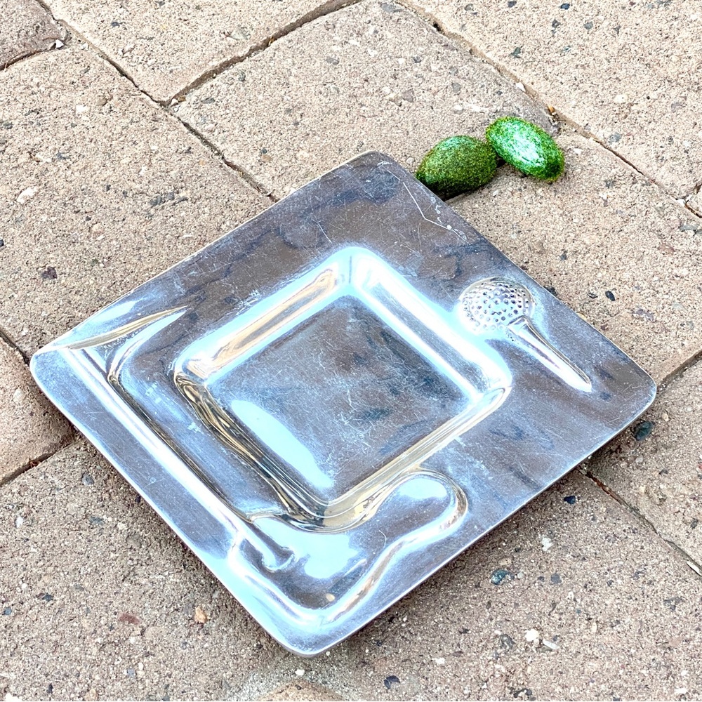 Polished Pewter Golf Dish - Picture 2 of 7
